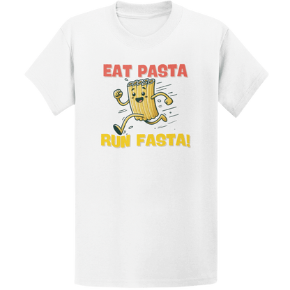 Printify T-Shirt White / S Eat Pasta Run Fasta T-Shirt