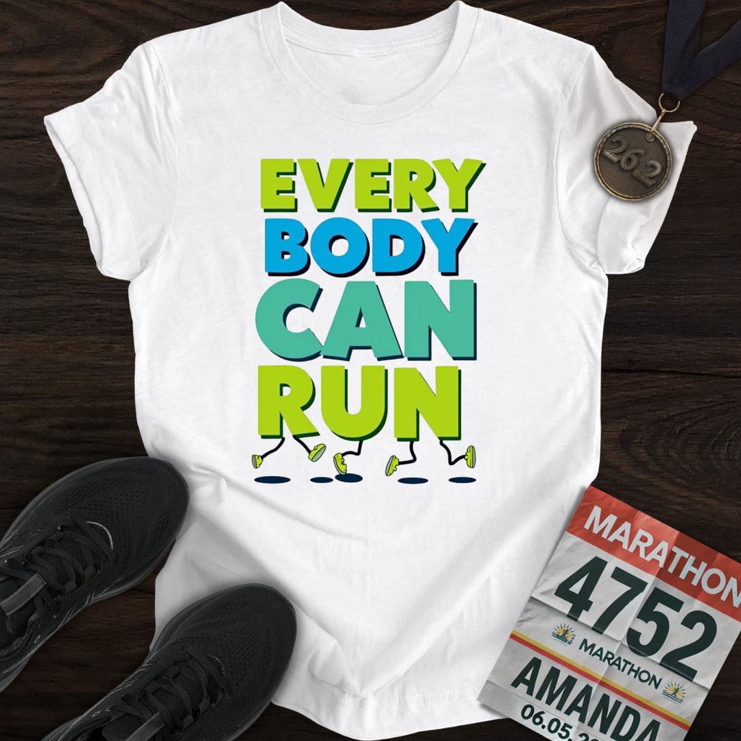 Printify T-Shirt White / S Every Body Can Run T-shirt