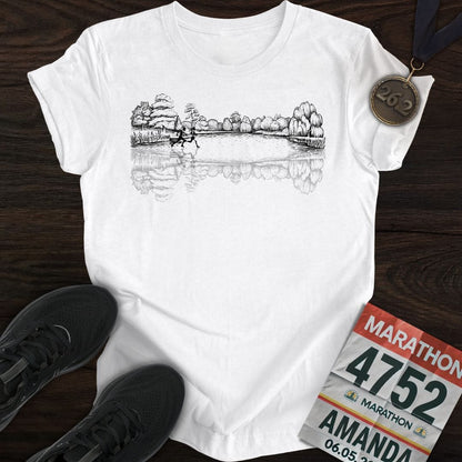 Printify T-Shirt White / S Forest Running T-shirt