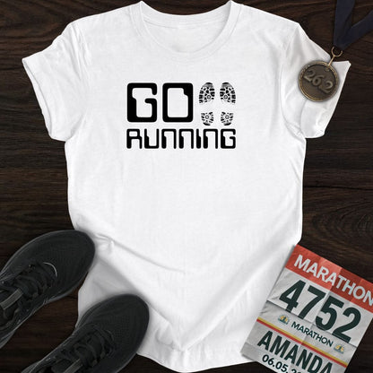 Printify T-Shirt White / S Go Running T-shirt