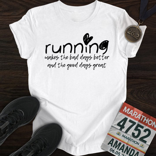 Printify T-Shirt White / S Good Days Running T-shirt