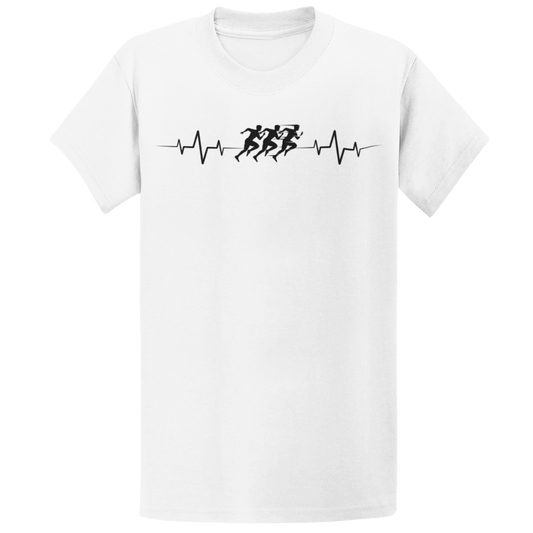 Printify T-Shirt White / S Heart Rhythm Runner T-Shirt