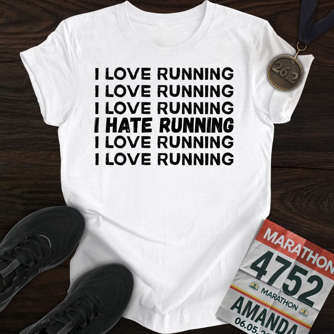 Printify T-Shirt White / S I Love Running T-Shirt