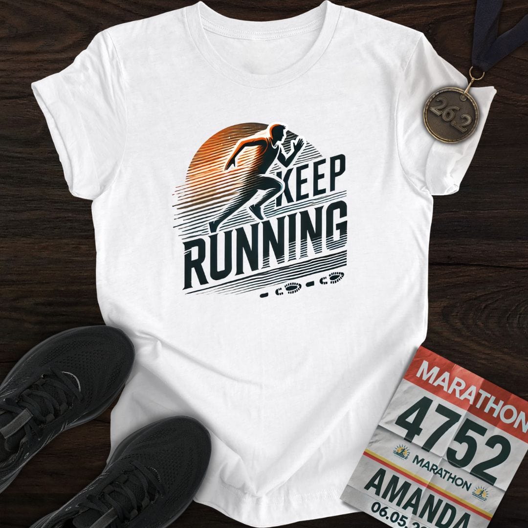 Printify T-Shirt White / S Keep Running T-Shirt