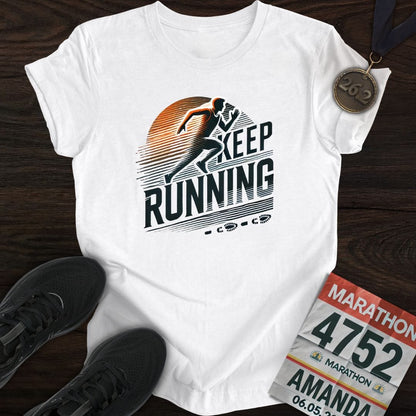 Printify T-Shirt White / S Keep Running T-Shirt