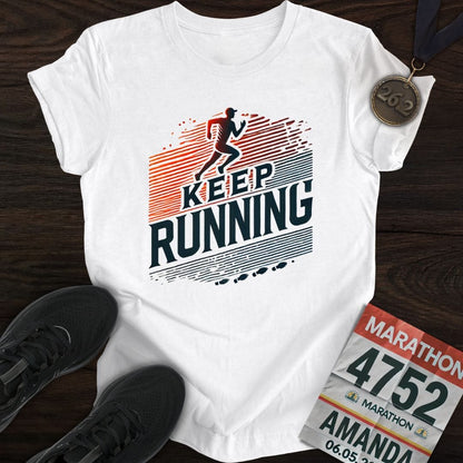 Printify T-Shirt White / S Keep Running T-Shirt