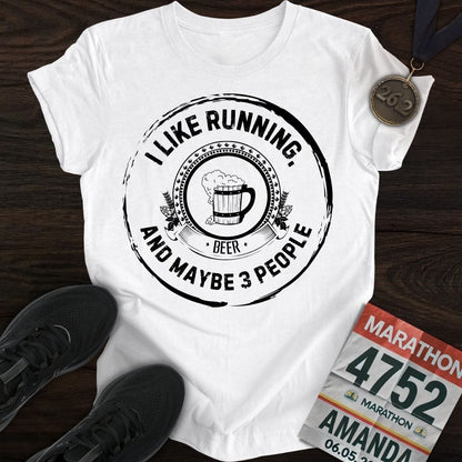 Printify T-Shirt White / S Like Running and Beer T-shirt