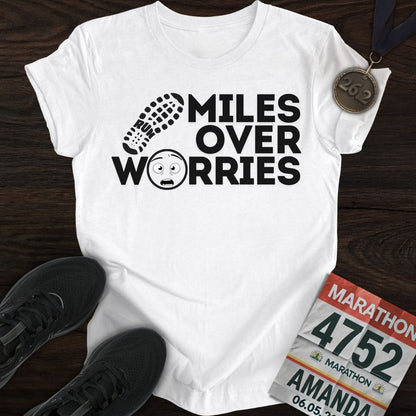 Printify T-Shirt White / S Miles Over Worries