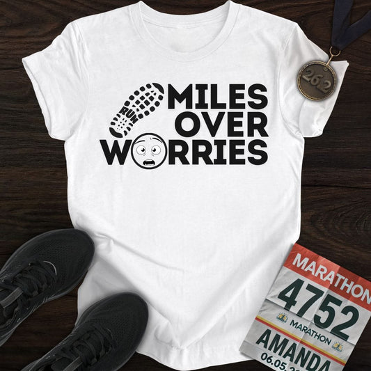 Printify T-Shirt White / S Miles Over Worries