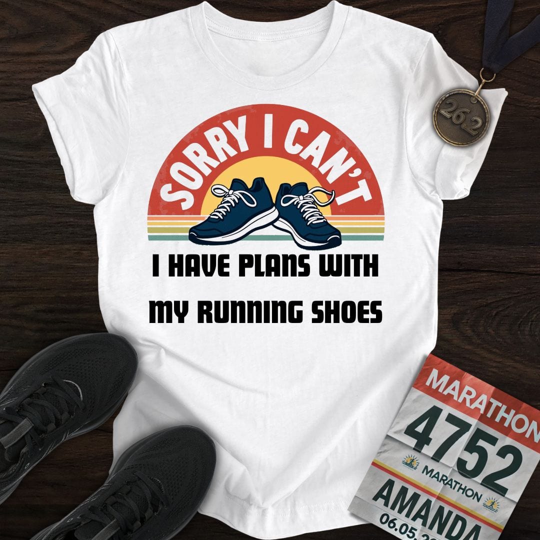 Printify T-Shirt White / S Plans With Running Shoes T-shirt