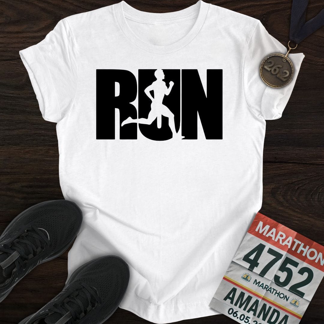 Printify T-Shirt White / S Run Boy T-shirt