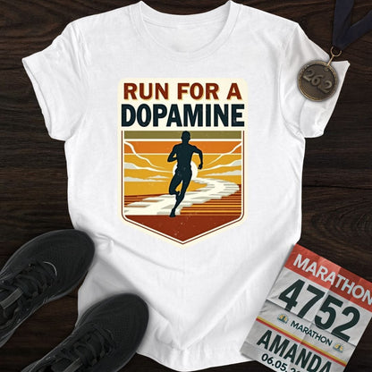 Printify T-Shirt White / S Run For A Dopamine T-shirt