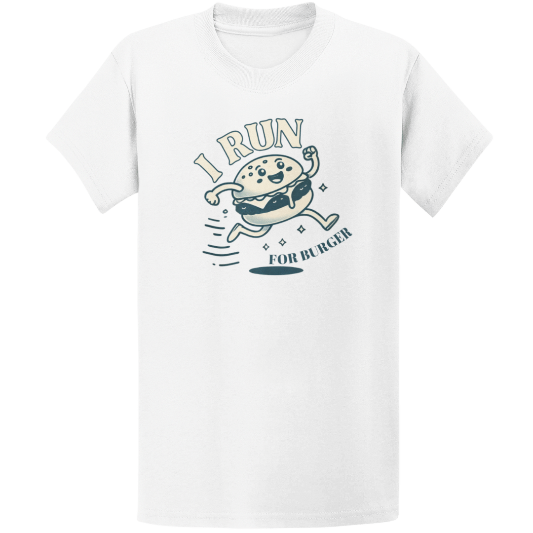 Printify T-Shirt White / S Run For Burger T-Shirt