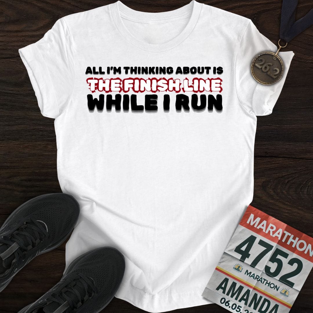 Printify T-Shirt White / S Run For The Finish T-shirt