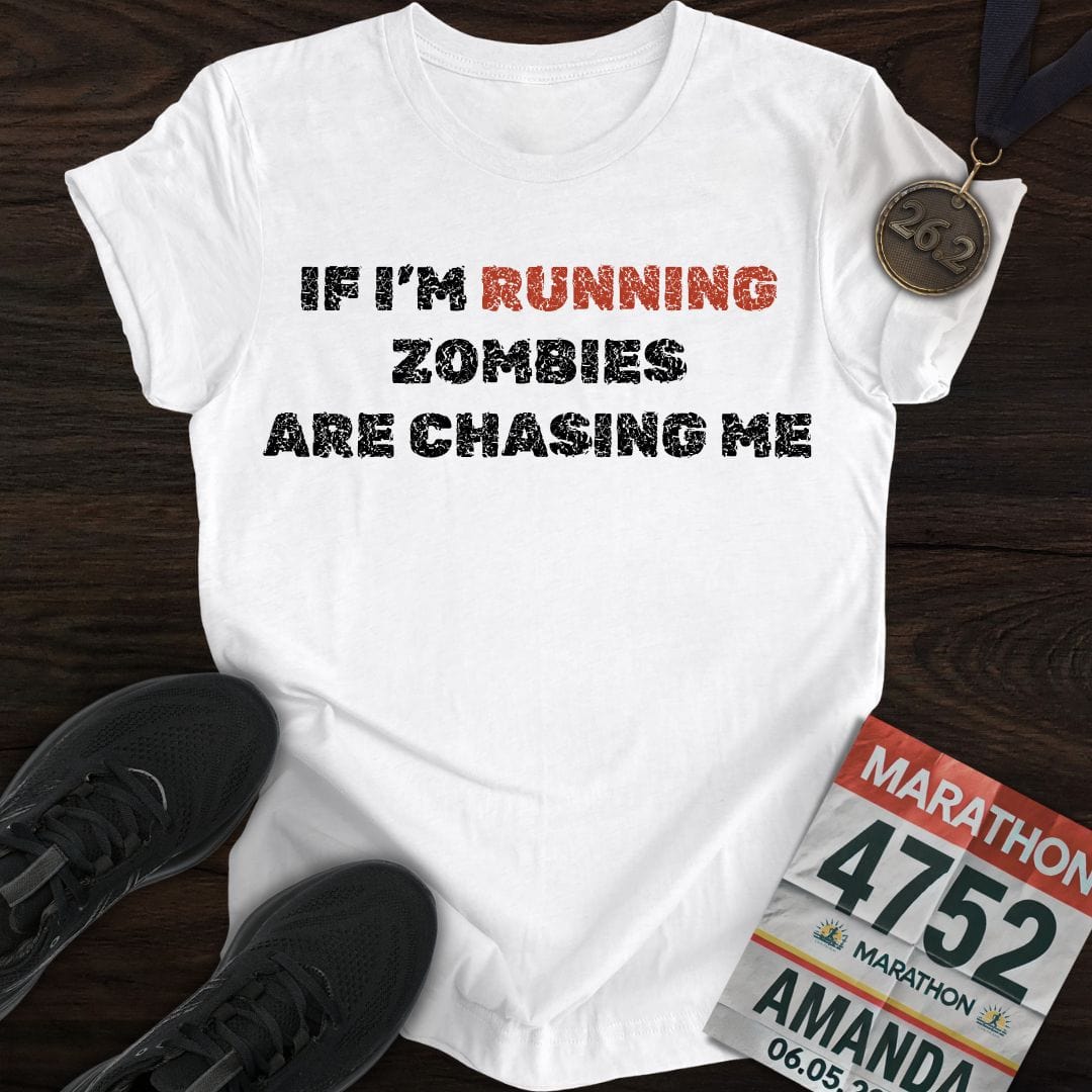 Printify T-Shirt White / S Run From Zombies T-Shirt