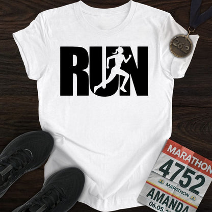 Printify T-Shirt White / S Run Girl T-shirt
