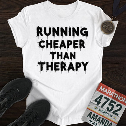 Printify T-Shirt White / S Run Or Go Therapy T-shirt