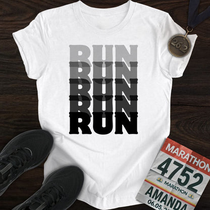 Printify T-Shirt White / S Run T-Shirt