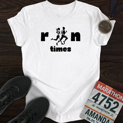 Printify T-Shirt White / S Run Times T-shirt