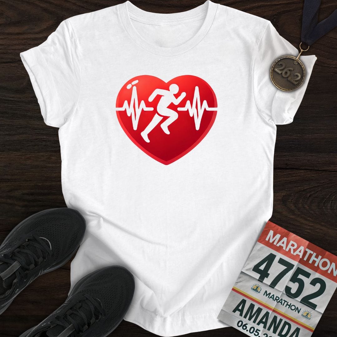 Printify T-Shirt White / S Run with Heart T-shirt
