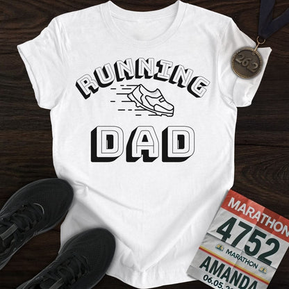 Printify T-Shirt White / S Running Dad T-Shirt