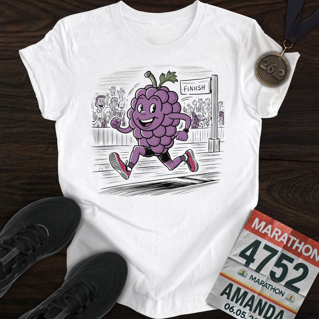Printify T-Shirt White / S Running Grapes T-Shirt