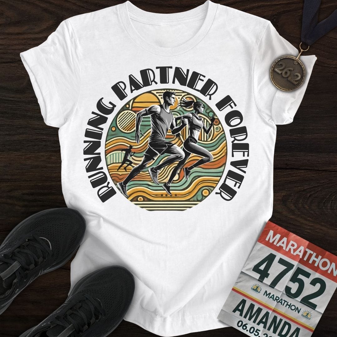 Printify T-Shirt White / S Running Partner Forever T-Shirt