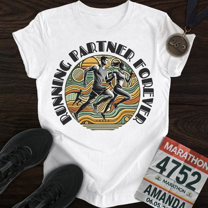 Printify T-Shirt White / S Running Partner Forever T-Shirt