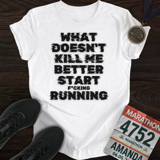 Printify T-Shirt White / S Start F*cking Running T-Shirt