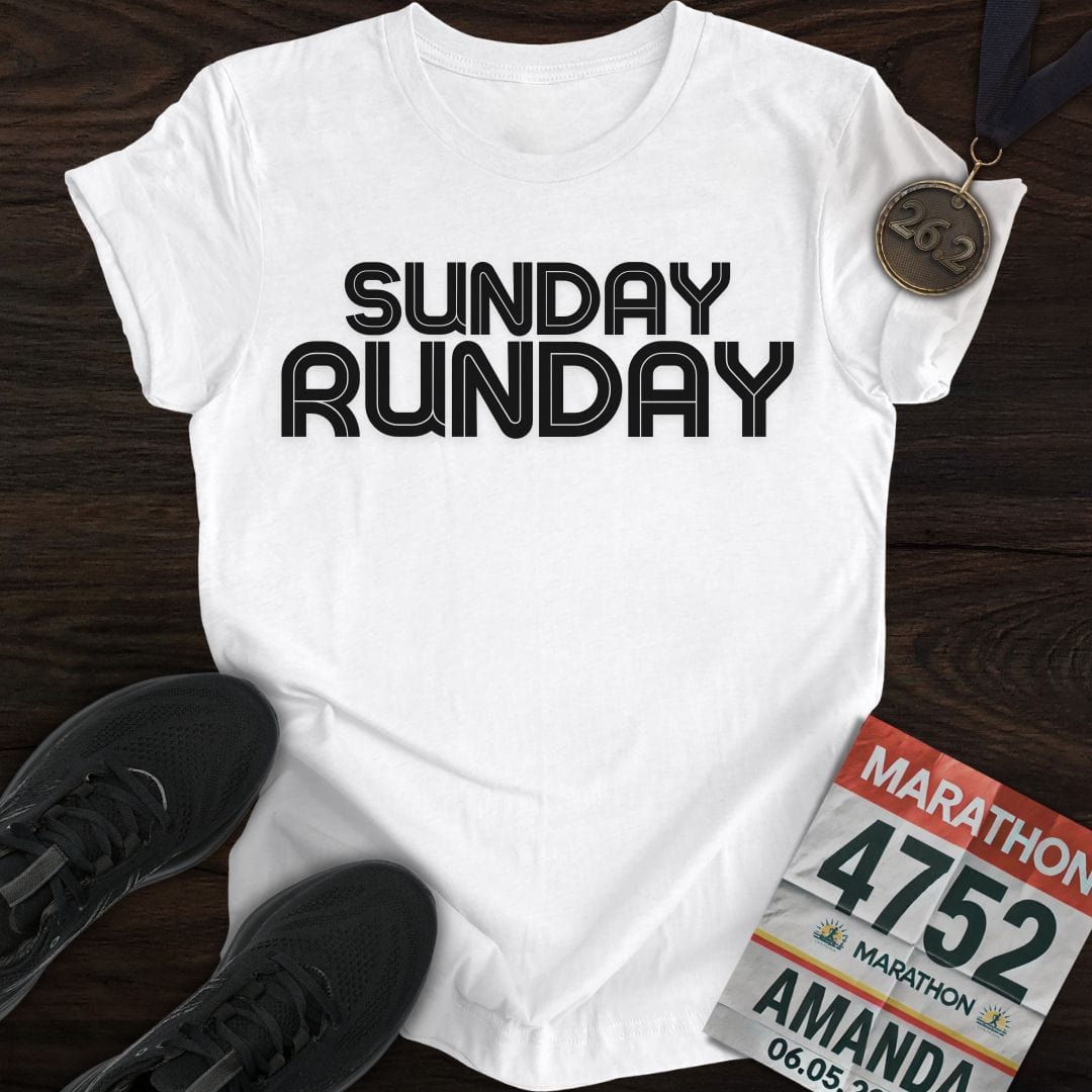 Printify T-Shirt White / S Sunday Run day T-Shirt