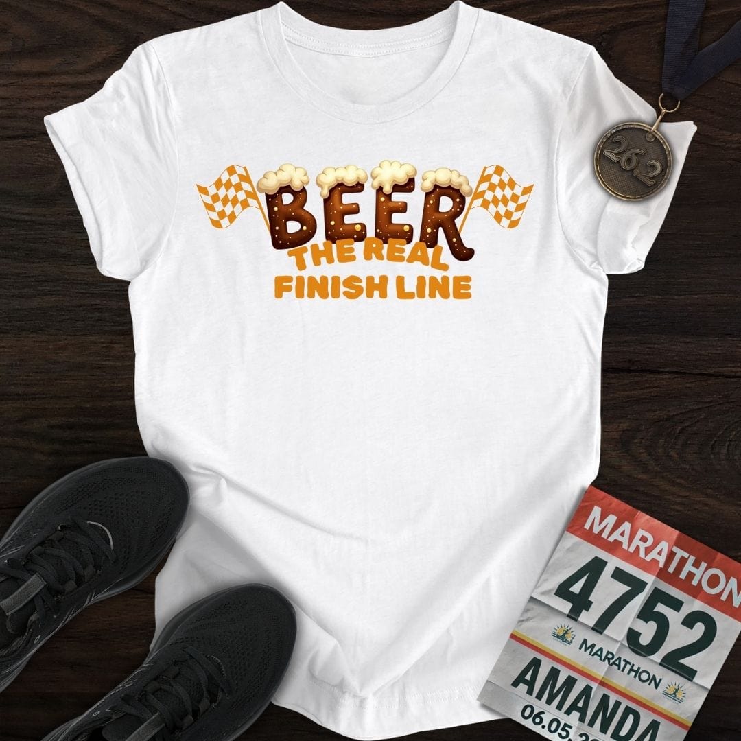 Printify T-Shirt White / S The Real Finish Line T-shirt