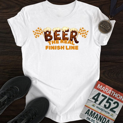 Printify T-Shirt White / S The Real Finish Line T-shirt