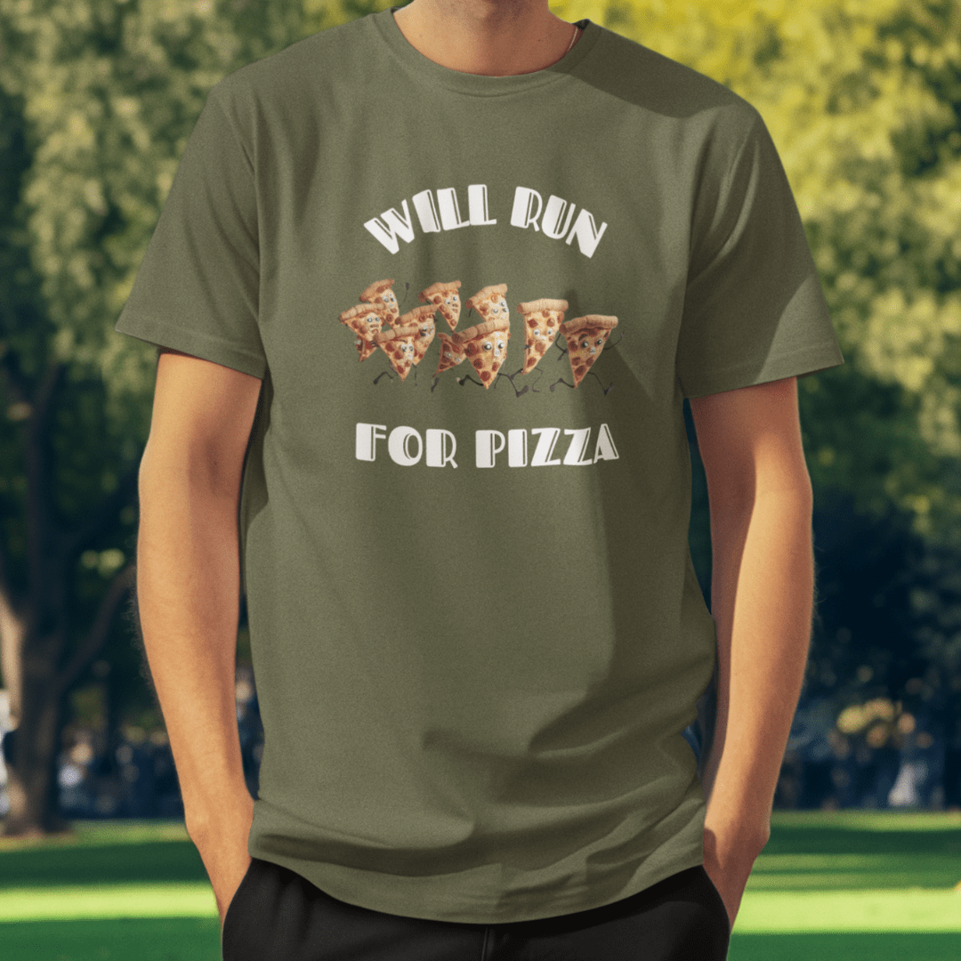 Printify T-Shirt Will Run For Pizza T-Shirt